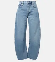 [Frame] Frame Bubble Crop high-rise barrel-leg jeans 27 blue
