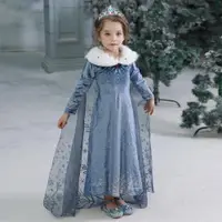 在飛比找ETMall東森購物網優惠-愛莎秋冬款冰雪奇緣elsa公主裙