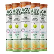 Raskam ACV Moringa Effervescent Tablets | Fizz 15 Tablets in Orange Flavour SF.