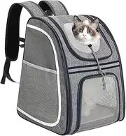 Pet Backpack Carrier,Breathable Kitten Carry Pouch Puppy Backpack - Reflective Strip Pet Carrying Bag Dog Travel Pouch for Puppy Kitten Toys Snacks