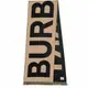 [二手] 【BURBERRY 巴寶莉】Logo 徽標 羊毛 提花 圍巾 典藏米色 黑色