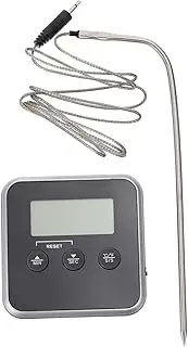 DONFAMDS Meat Grilling Thermometer with Timer Probe Digital Kitchen BBQ Accessory for Precise Cooking High Definition LCD Screen Magnet Absorption and Versatile Placement Options