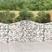 Arched Gabion Baskets 2 pcs 200x30x100/120 cm Galvanised Iron,Pots & Planters-3145430