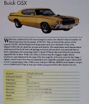 Buick GSX Picture Out of Print Spec Article Sheet Wall Art Decor