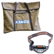 Kings Portable Firepit Bag 400GSM Ripstop Canvas + LED Head Flood & Spot Modes