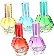 Yardenfun 5Pcs Vintage Glass Perfume Bottles Refillable Atomizer for Essential Oils and Fragrances Chic Travel Perfume Accessory for Personal Use Gifting