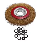Wire Brush Wheel for Bench Grinder Polish + Reducers Adaptor Rings,6inch1276