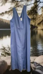 Banana Republic Linen Blend Robin Blue Dress Size 18