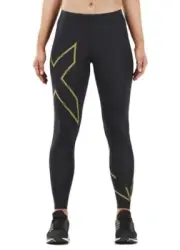 2XU Women's MCS Run Compression Tight Black/Gold Reflective Sz S