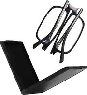 Unbreakable Evolved Flat Folding Reading Glasses Full Size Blue Light Foldable Portable Readers with Case