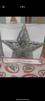 Holiday Style Christmas Tree Topper 7" Tall Silver Star Decor