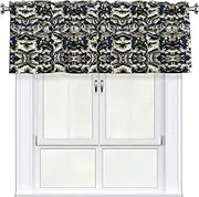 DEXNEL Fish Pattern Home Curtain Valance Window Treatment For Living Room, 54 X 18 Inch
