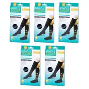 5x Miracle Anti-Fatigue Knee-High Compression Medical Socks Leg Support XL Black
