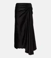 [Balenciaga] Balenciaga Draped twill midi skirt AU 10 black