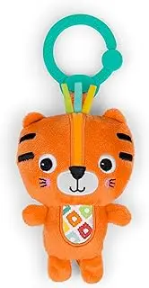 Bright Starts Jingle Joy Reach & Rattle Toy for Stroller - Tiger with Chime Sounds - Unisex, Newborn +