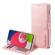 For Samsung Galaxy A52S Wallet Case Flip Leather Card Slots Shockproof Magnetic Stand Cover (Rose Gold)