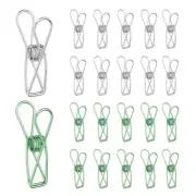 50Pcs 1.26" Paper Office Binder Clips, Metal Paper Clamps, Silver/Green