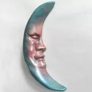 Weatherproof Indoor & Outdoor Moon Wall Sculpture, Handmade Garden, Yard Art