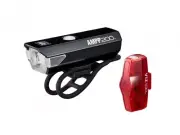 Cateye Bicycle Bike Light Set AMPP 200 HL-EL042RC / ViZ100 TL-LD800B 200 Lumen