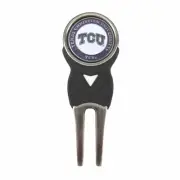 TCU Horned Frogs Golf Divot Tool with Double Sided Golf Ball Marker