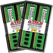 A-Tech 64GB 4x 16GB 1Rx4 PC4-23400R DDR4 2933MHz ECC REG RDIMM Server Memory RAM