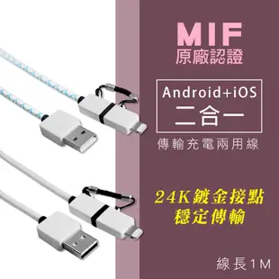 lightning 線 蘋果兩用 MFI 原廠認證線 1米 兩色可選 盒損品 獨 USB 線 蘋果 線