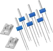 SHINEOFI 1 Set Twin Needles with Presser Foot Accessories for Household Sewing Machines Compatible with Knitted Fabrics and More Convenient Double Needle Sewing for Efficient Stitching
