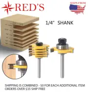 Y73704-4 REDS - 6 Piece Kerf Slot Cutter Router Bit Set 1/4" Shank