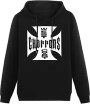 West Coast Choppers Iron Cross Mens Hoodies Unisex Pullover Hoody Black Sweatershirt High quality smooth lines M