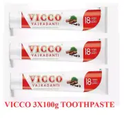 Vicco Vajradanti Ayurvedic Toothpaste 100g For Gum & Teeth Pack Of 3 Free Ship