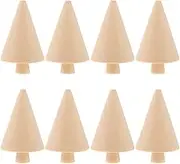 ABOOFAN 10pcs Blank Christmas Trees Acorns Tabletop Christmas Tree Blank Wood Christmas Trees Peg Dolls Unfinished DIY Christmas Trees Mini Trees for Crafts Natural Child Wooden Painted