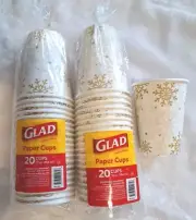 Glad Paper Cups with Holiday Snowflake Silver & Gold Design ( LIMITED EDITION)