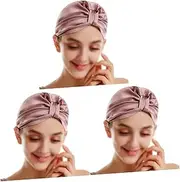 Baluue Pcs Fast Drying Hair Cap Silk Bonnet for Sleep Soft Comfortable Bath Cap Silk Hair Bonnet Home Use