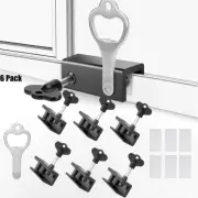 (6 Sets) Sliding Window Locks Adjustable Security Windows Doors Locks with Key