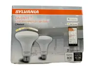 SYLVANIA SMART+ Bluetooth LED Light Bulbs, 2x BR30 9W Soft White, Dimmable, NEW