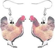 [WUSHAUALNS] Earrings Acrylic Hen Earrings Pair Animal Hen Earrings Cute Jewelry Accessories, As Shown, Acrylic