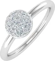 [FINEROCK] 1/4 Carat Prong Set Diamond Cluster Ring Band in 10K Gold