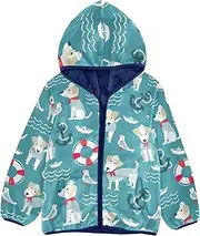 [Caihoyu] Sherpa Coat Girls Zip Up Hoodie Fleece Jacket Toddler Boy