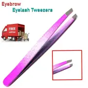 Eyebrow Eyelash Tweezers for Hair Eyebrow Plucker Puller Pink Stainless Steel