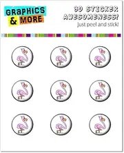 Graphics and More Pink Flamingo Home Button Stickers Fits Apple iPhone 4/4S/5/5C/5S, iPad, iPod Touch - Non-Retail Packaging - Clear