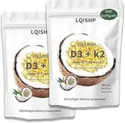 Vitamin D3 K2 Supplement Softgels,2-in-1 vitamin d3 10000 iu,300 Capsules (pack of 2)