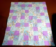 COUNTRY COTTAGE FLORAL UNICORN DREAMS PATCHWORK THROW QUILT & PILLOW - BRAND NEW