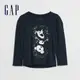 Gap 女幼童裝 Gap x Disney迪士尼聯名 冰雪奇緣雪寶印花長袖T恤-藏青色(618840)