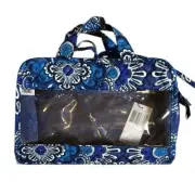 NEW Vera Bradley travel bag hanging blue tapestry makeup accessories quilted NWT