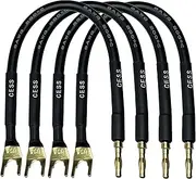 CESS-027L HiFi Speaker Cable Jumpers Wire 6-inch - Spade Plug to Banana Plug Speaker Jumper Cable - 4 Pack (Large Fork)