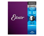 Elixir #11025 Acoustic Polyweb Guitar String 80/20 Bronze 11-52 Custom Light