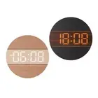 Round Hanging Clock Auto Adjustable Brightness Bedroom Digital Wall Clock Modern