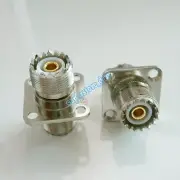 1X UHF SO239 female TO SO239 4 holes Square Panel MOUNT flange RF connector