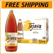 Sustainable Lemon Infused Black Tea - 12 x 1L Glass Bottles, Health-Friendly