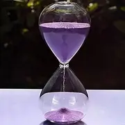 Large Fashion Colorful Sand Glass Sandglass Hourglass Timer Clear Smooth Glass Measures Home Desk Decor Xmas Birthday Gift (Purple, 15 Minutes)